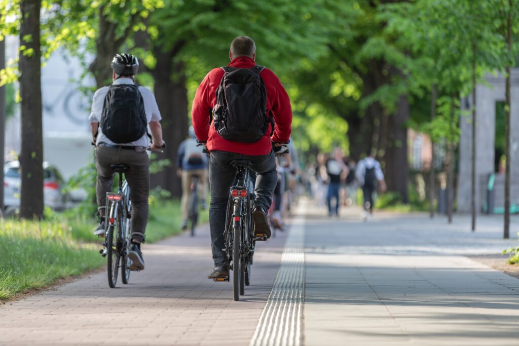 Bicycles walking lanes